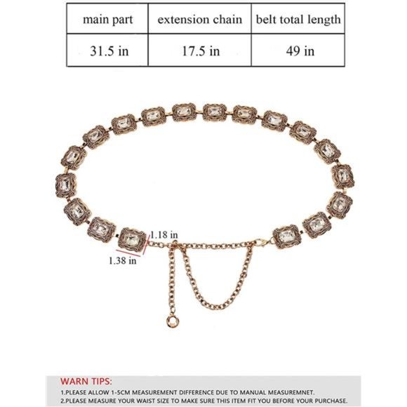 TOPACC Metal Chain Belt for Women Waist chains for Dresses Jeans Western Cowgirl